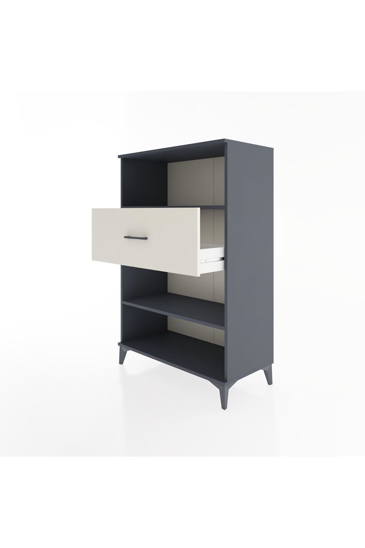 Hyperion Dolap 2 Raflı Tek Çekmeceli 88x44x134 Antrasit-Aytaşı