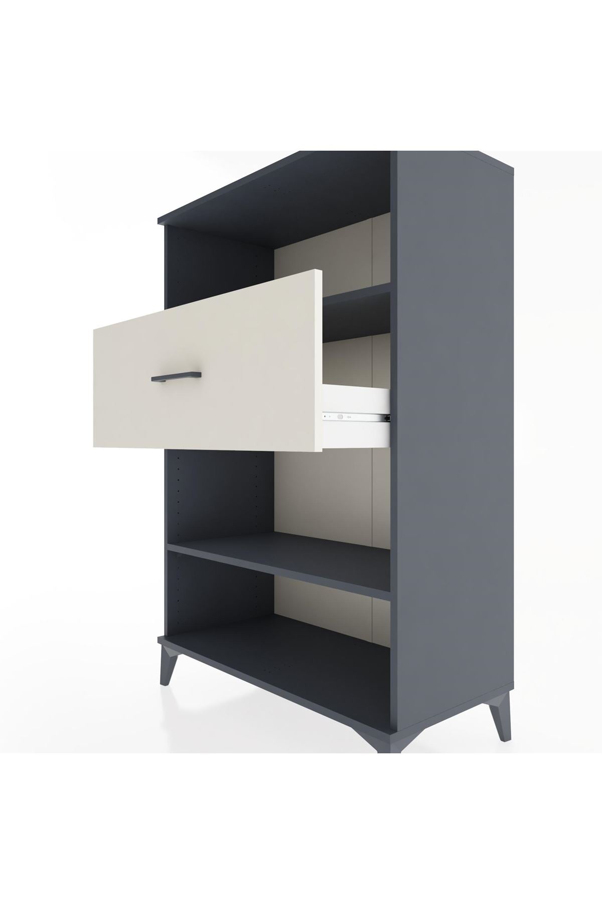 Hyperion Dolap 2 Raflı Tek Çekmeceli 88x44x134 Antrasit-Aytaşı