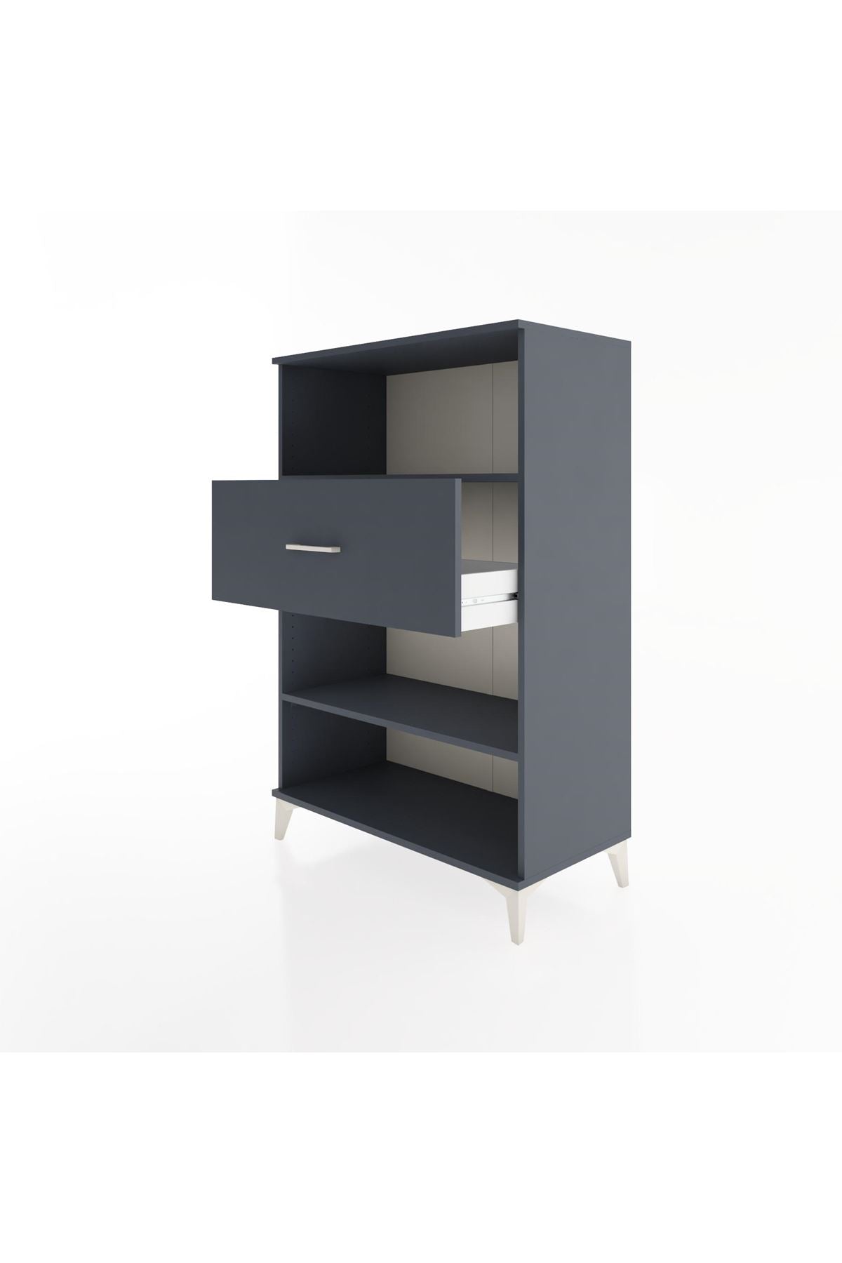 Hyperion Dolap 2 Raflı Tek Çekmeceli 88x44x134 Antrasit-Antrasit