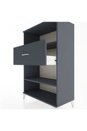 Hyperion Dolap 2 Raflı Tek Çekmeceli 88x44x134 Antrasit-Antrasit