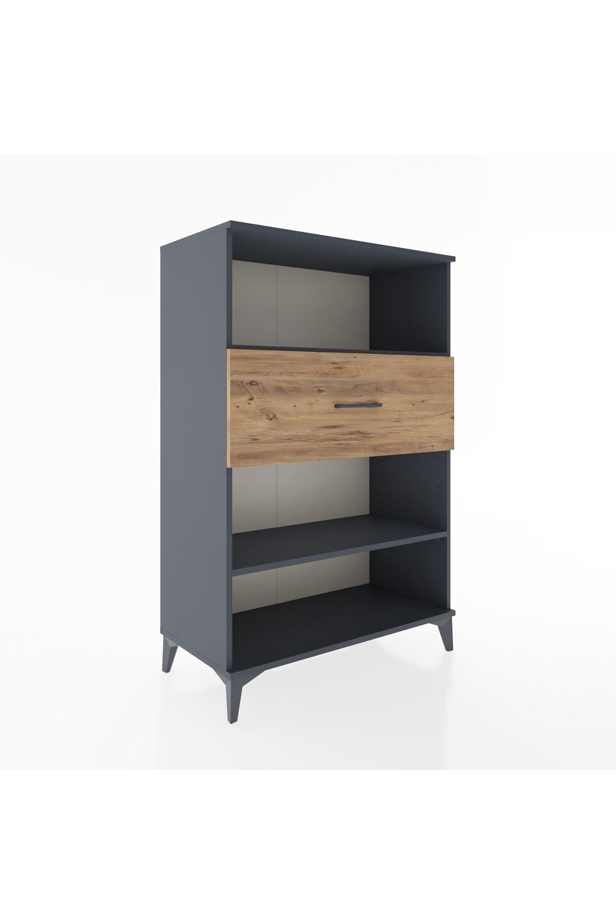 Hyperion Dolap 2 Raflı Tek Çekmeceli 88x44x134 Antrasit-Çam