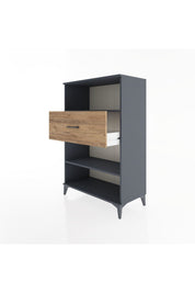 Hyperion Dolap 2 Raflı Tek Çekmeceli 88x44x134 Antrasit-Çam