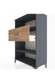 Hyperion Dolap 2 Raflı Tek Çekmeceli 88x44x134 Antrasit-Çam