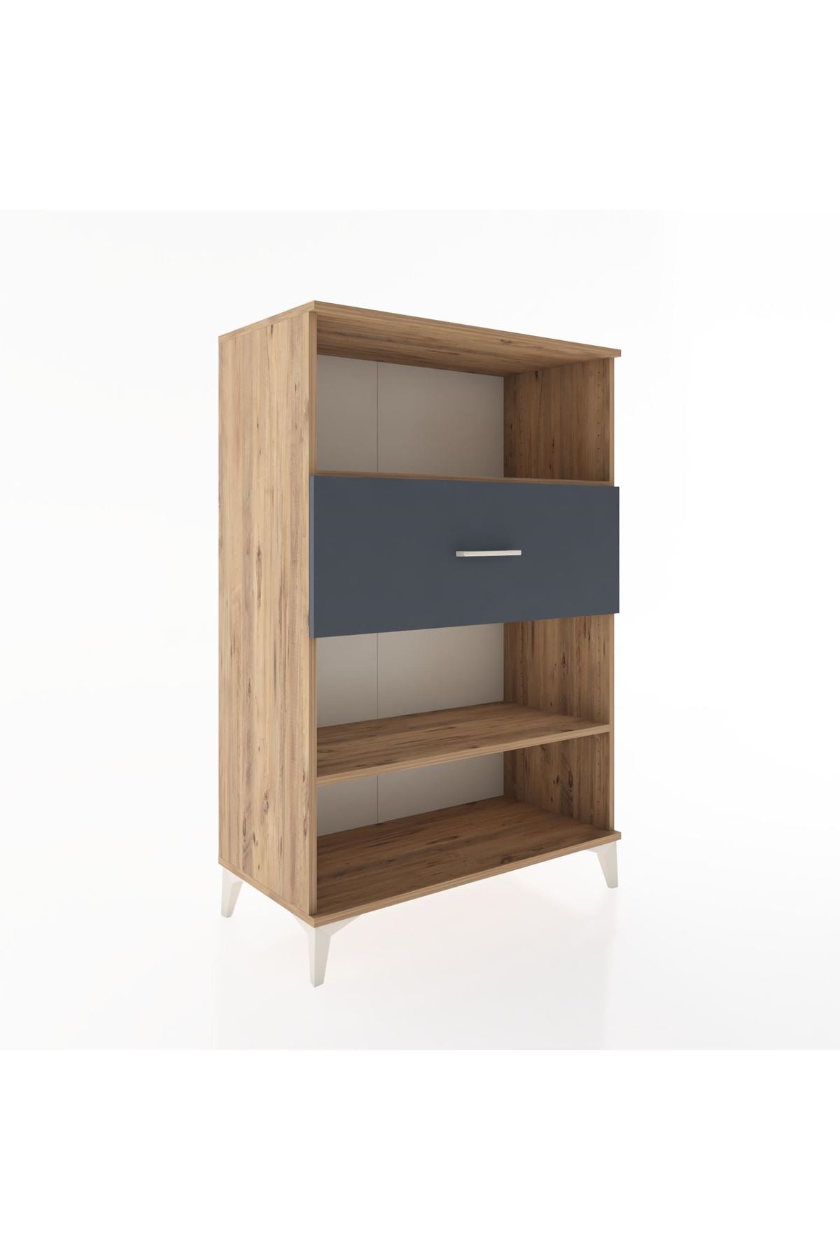 Hyperion Dolap 2 Raflı Tek Çekmeceli 88x44x134 Çam-Antrasit