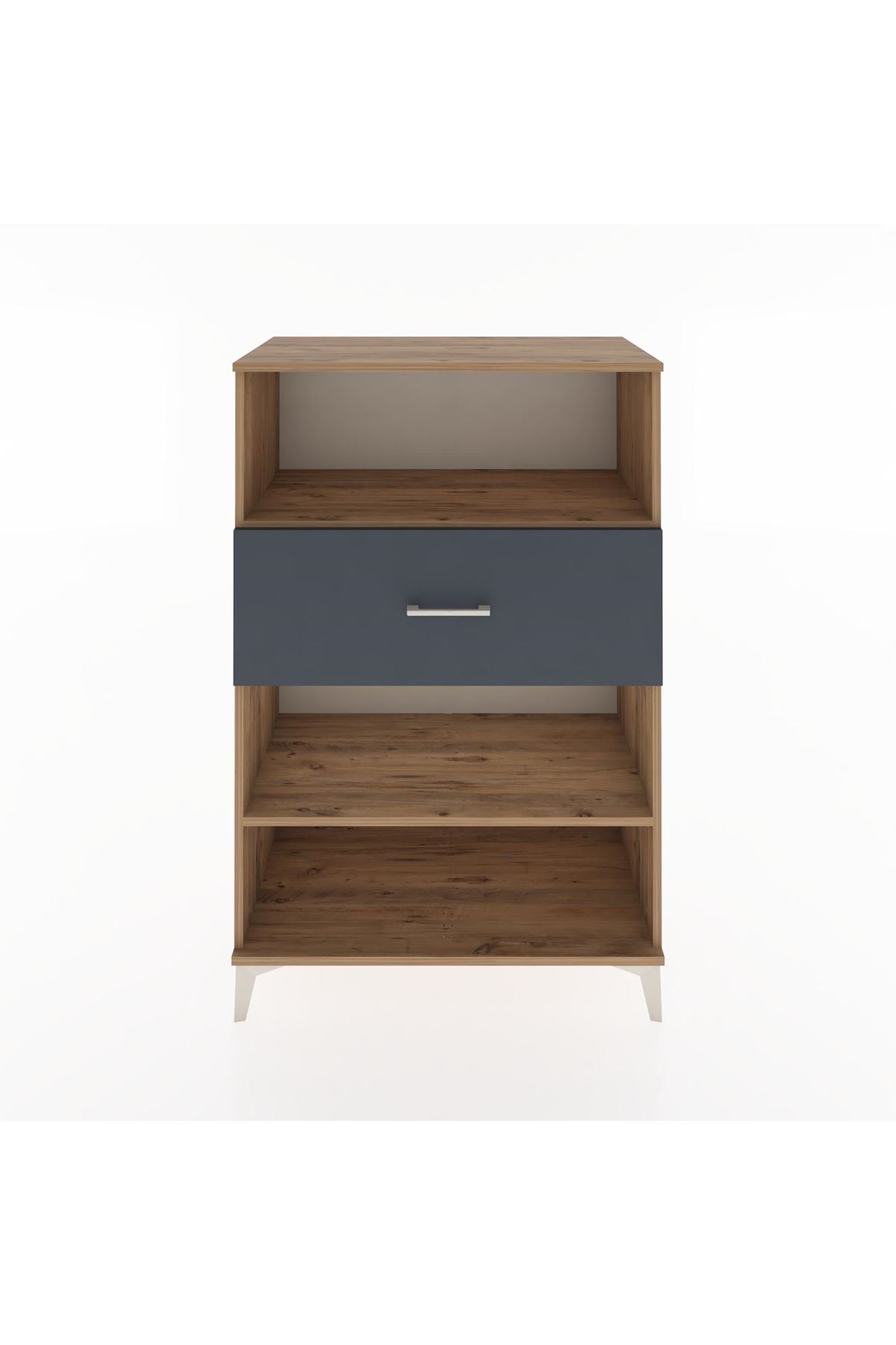 Hyperion Dolap 2 Raflı Tek Çekmeceli 88x44x134 Çam-Antrasit