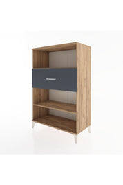 Hyperion Dolap 2 Raflı Tek Çekmeceli 88x44x134 Çam-Antrasit