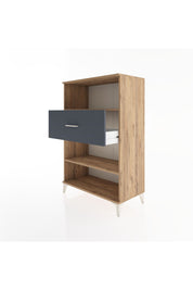 Hyperion Dolap 2 Raflı Tek Çekmeceli 88x44x134 Çam-Antrasit