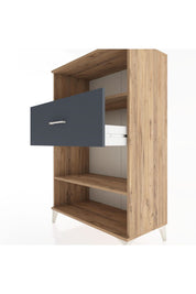 Hyperion Dolap 2 Raflı Tek Çekmeceli 88x44x134 Çam-Antrasit