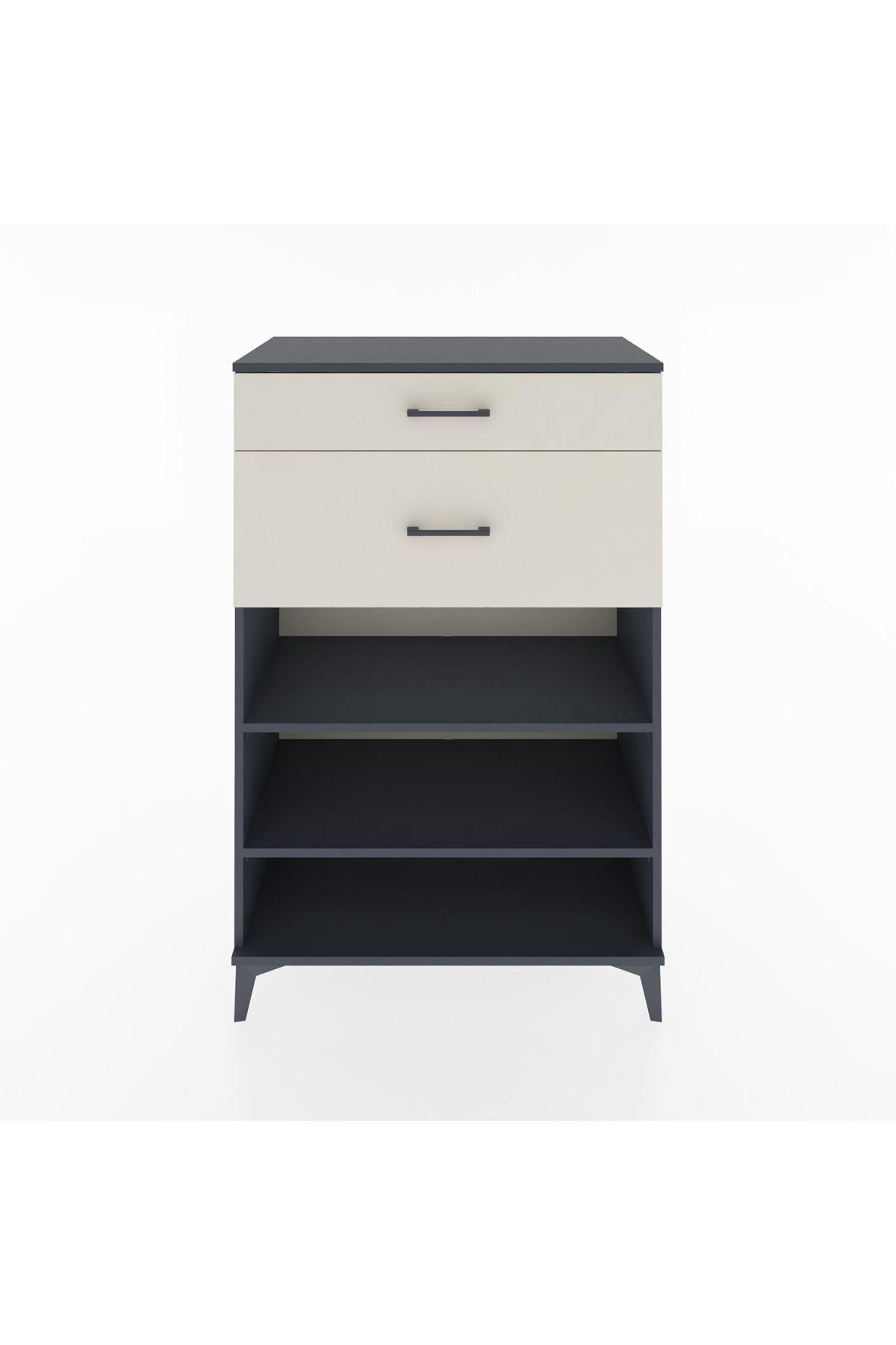 Hyperion Dolap 2 Raflı 2 Çekmeceli 88x44x134 Antrasit-Aytaşı