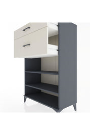 Hyperion Dolap 2 Raflı 2 Çekmeceli 88x44x134 Antrasit-Aytaşı