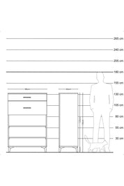 Hyperion Dolap 2 Raflı 2 Çekmeceli 88x44x134 Antrasit-Aytaşı