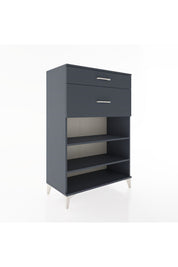 Hyperion Dolap 2 Raflı 2 Çekmeceli 88x44x134 Antrasit-Antrasit