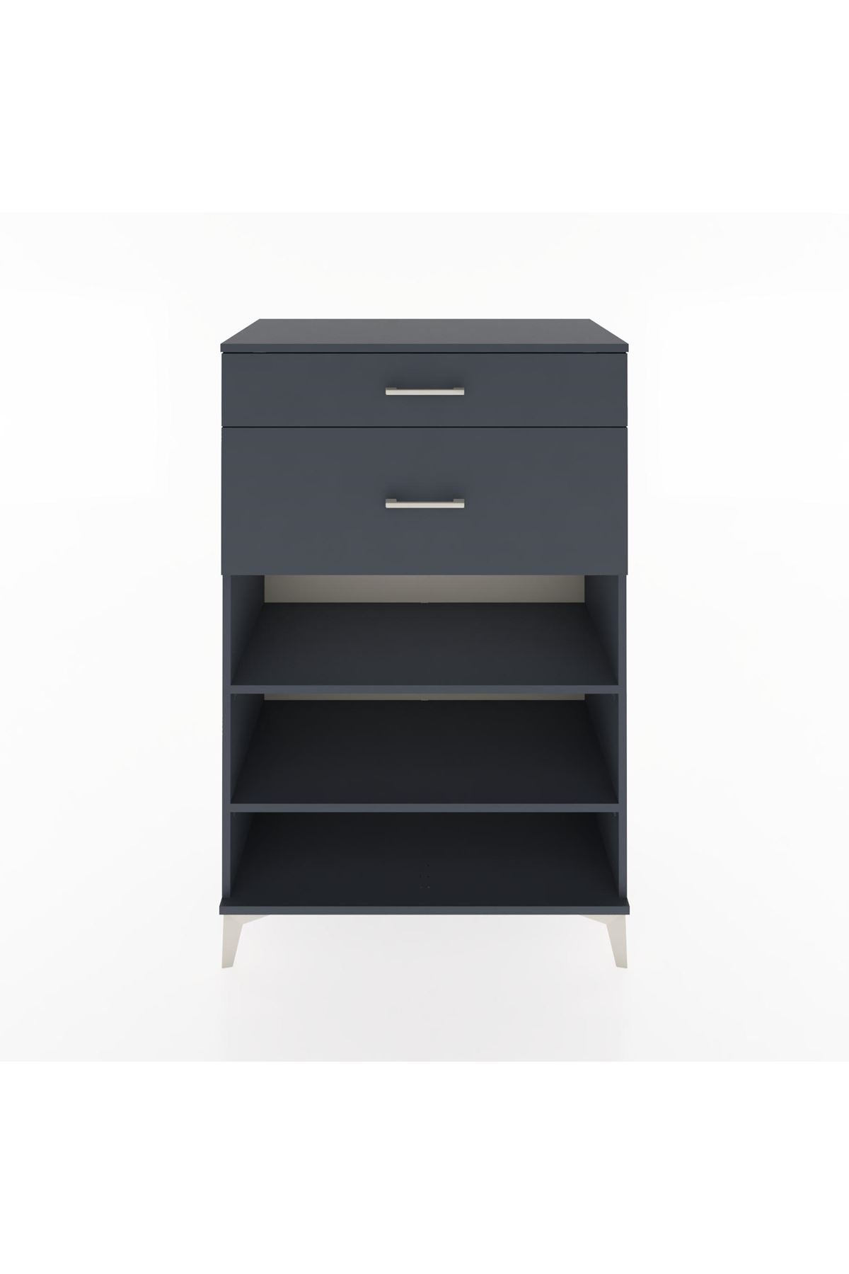 Hyperion Dolap 2 Raflı 2 Çekmeceli 88x44x134 Antrasit-Antrasit