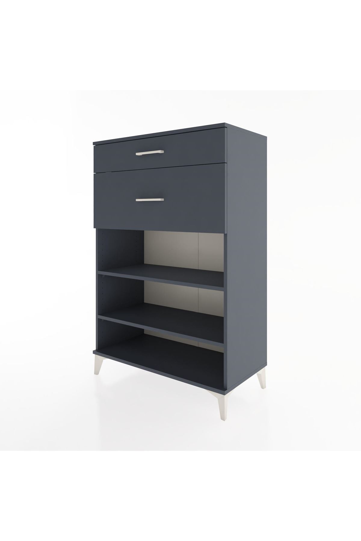 Hyperion Dolap 2 Raflı 2 Çekmeceli 88x44x134 Antrasit-Antrasit