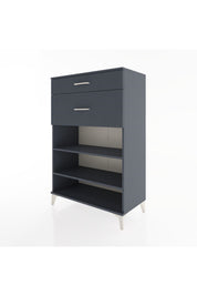 Hyperion Dolap 2 Raflı 2 Çekmeceli 88x44x134 Antrasit-Antrasit