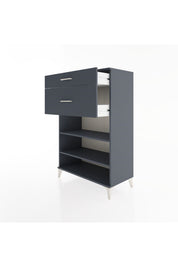 Hyperion Dolap 2 Raflı 2 Çekmeceli 88x44x134 Antrasit-Antrasit