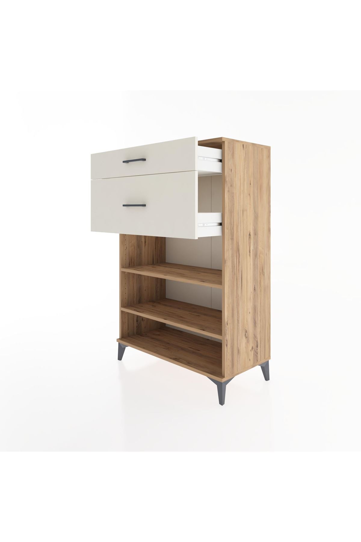 Hyperion Dolap 2 Raflı 2 Çekmeceli 88x44x134 Çam-Aytaşı