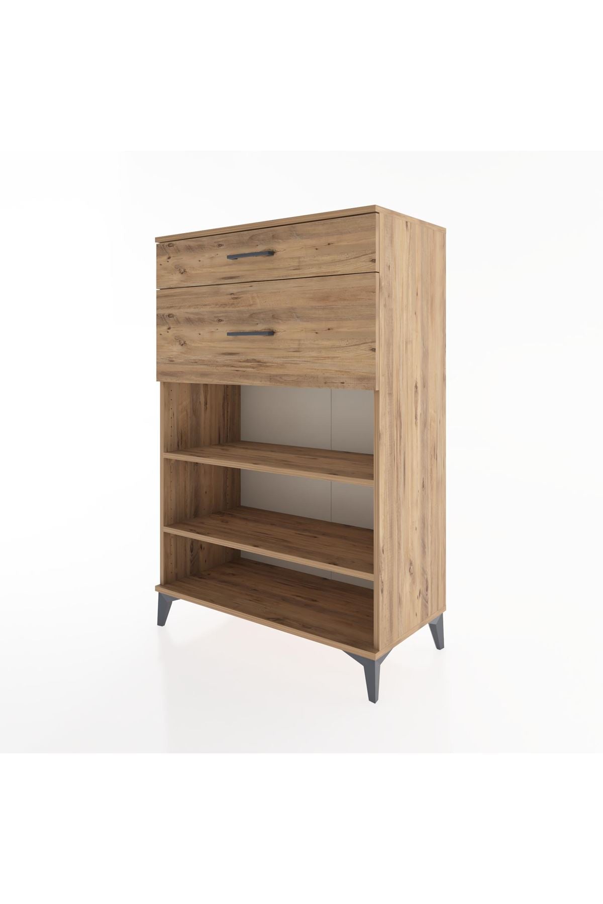 Hyperion Dolap 2 Raflı 2 Çekmeceli 88x44x134 Çam-Çam