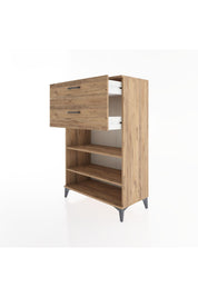 Hyperion Dolap 2 Raflı 2 Çekmeceli 88x44x134 Çam-Çam