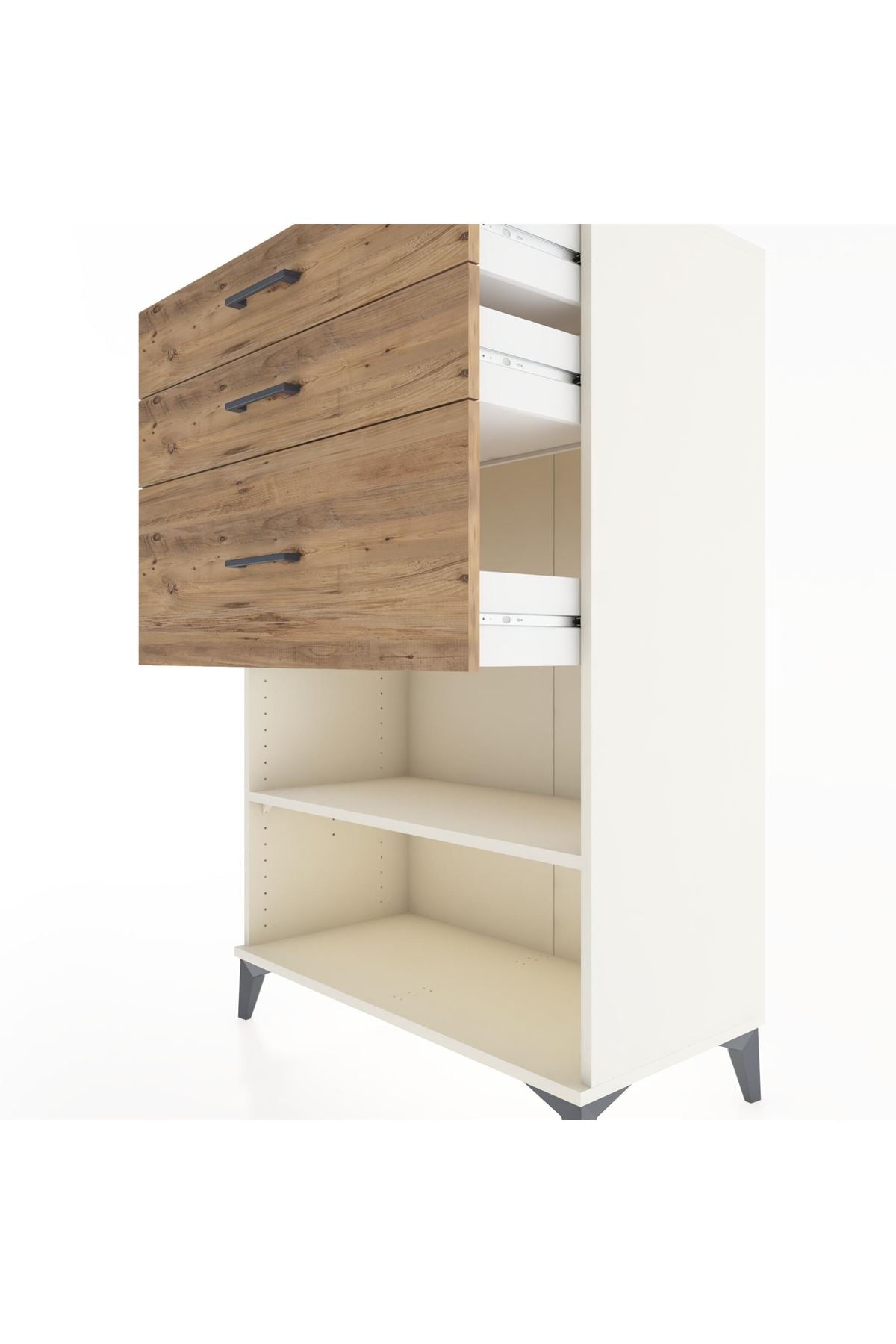 Hyperion Dolap Tek Raflı 3 Çekmeceli 88x44x134 Aytaşı-Çam