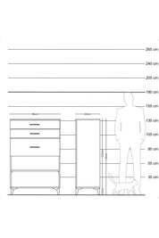 Hyperion Dolap Tek Raflı 3 Çekmeceli 88x44x134 Aytaşı-Çam