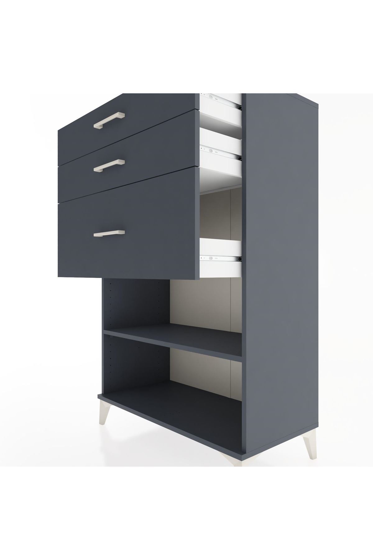 Hyperion Dolap Tek Raflı 3 Çekmeceli 88x44x134 - S51M041V5B
