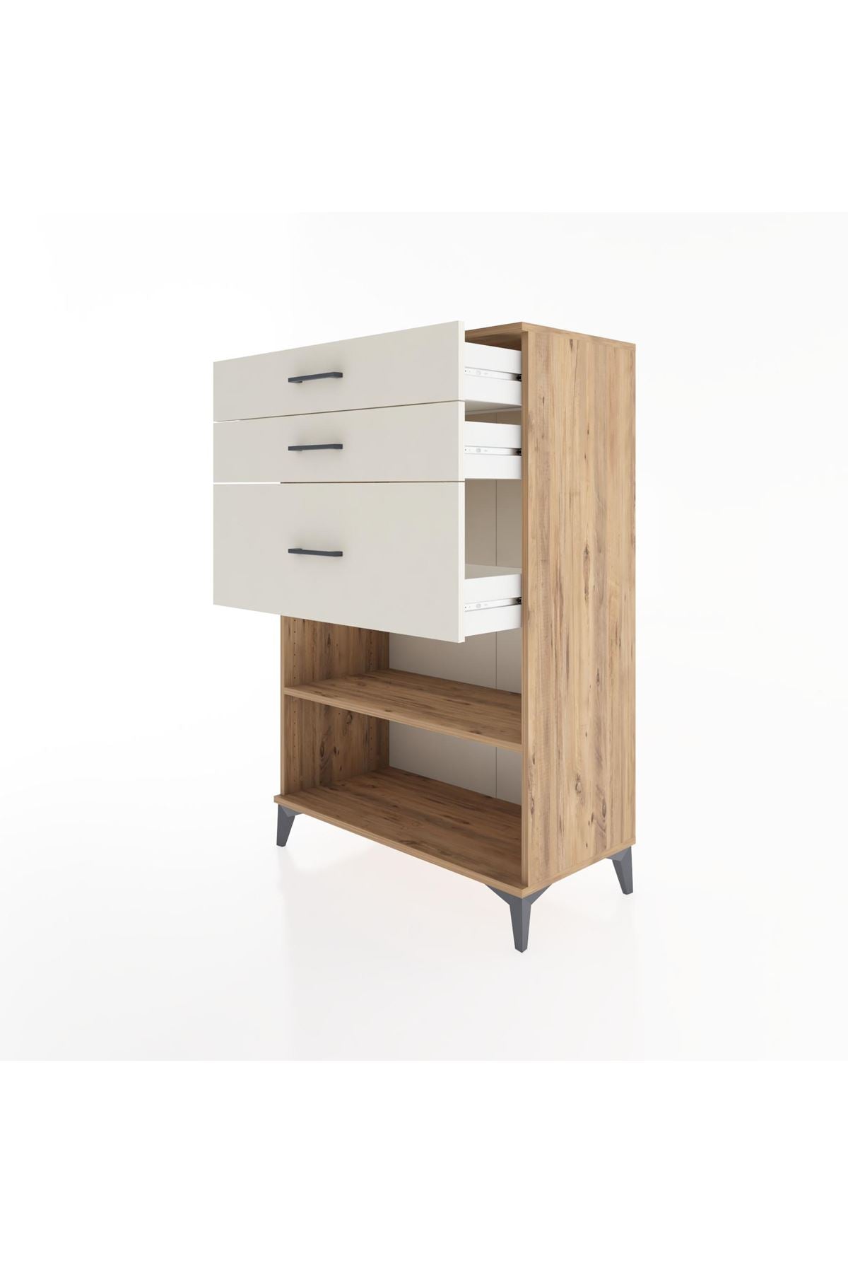 Hyperion Dolap Tek Raflı 3 Çekmeceli 88x44x134 - S51M041V7B
