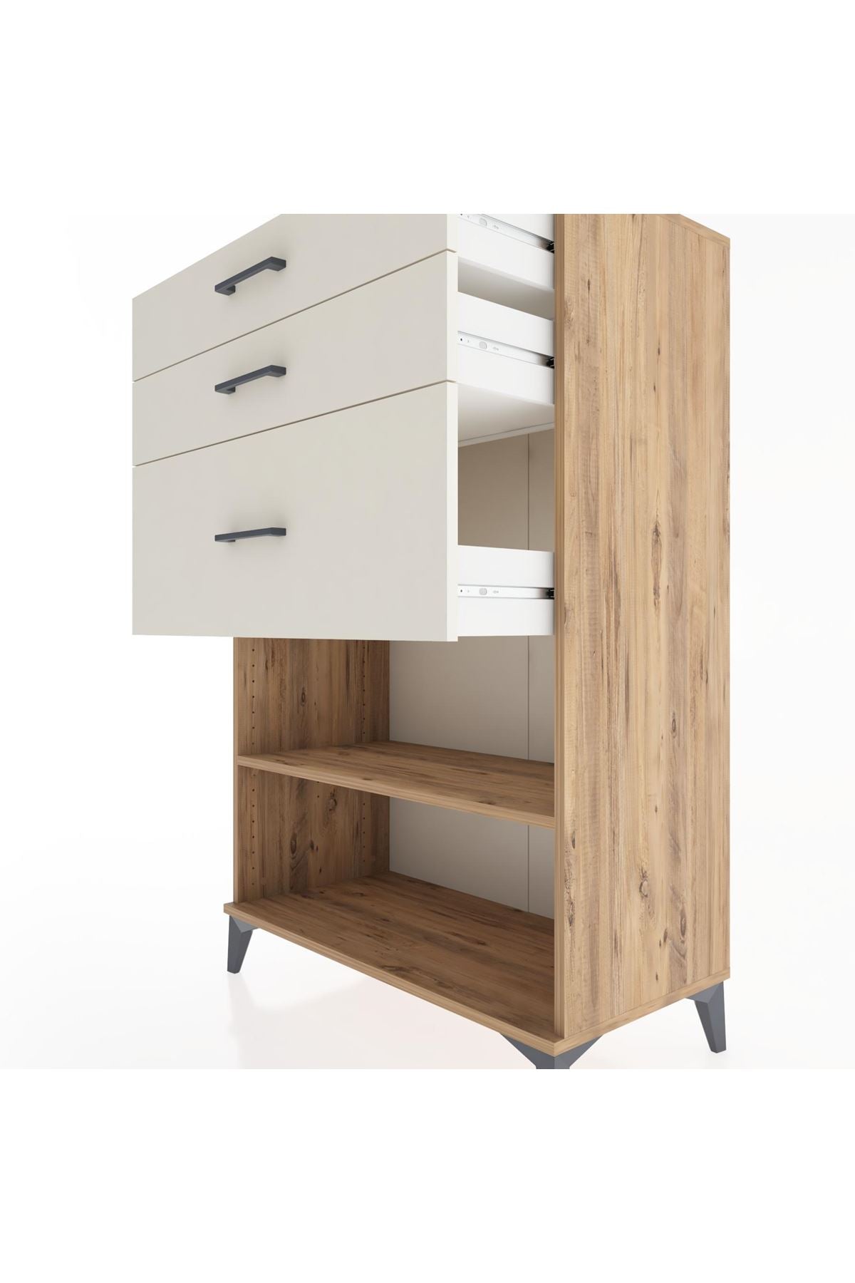 Hyperion Dolap Tek Raflı 3 Çekmeceli 88x44x134 - S51M041V7B