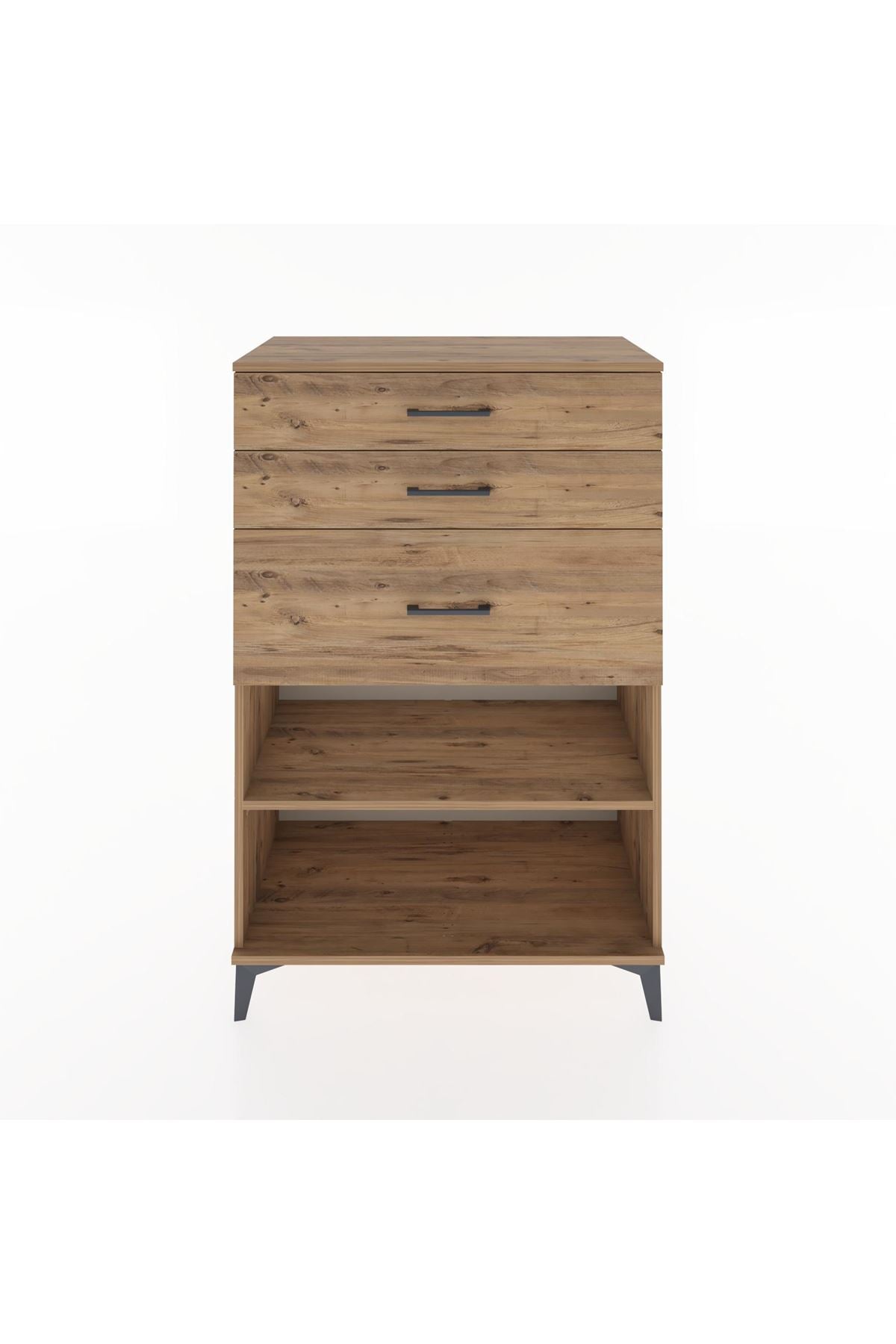 Hyperion Dolap Tek Raflı 3 Çekmeceli 88x44x134 Çam-Çam