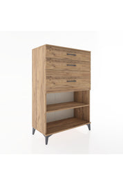 Hyperion Dolap Tek Raflı 3 Çekmeceli 88x44x134 Çam-Çam