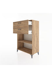 Hyperion Dolap Tek Raflı 2 Çekmeceli 88x44x134 Çam-Çam