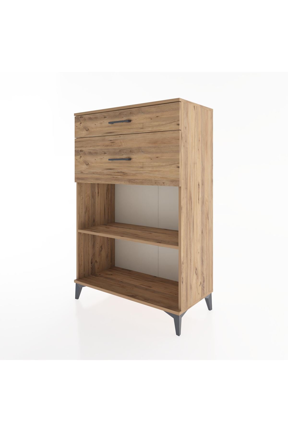 Hyperion Dolap Tek Raflı 2 Çekmeceli 88x44x134 Çam-Çam