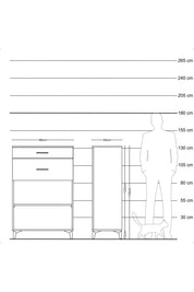 Hyperion Dolap Tek Raflı 2 Çekmeceli 88x44x134 Çam-Çam