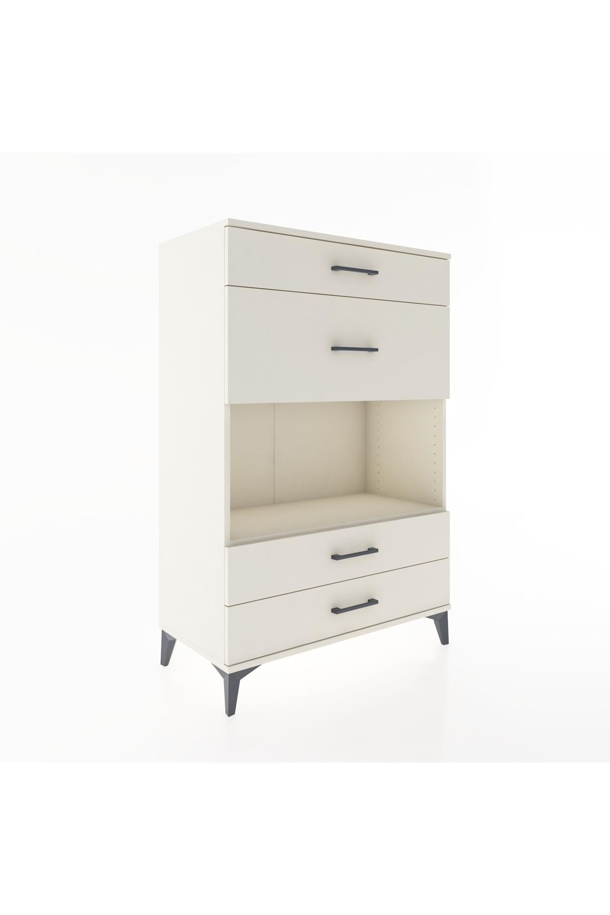 Hyperion Dolap Tek Raflı 4 Çekmeceli 88x44x134 - S51M043V1B