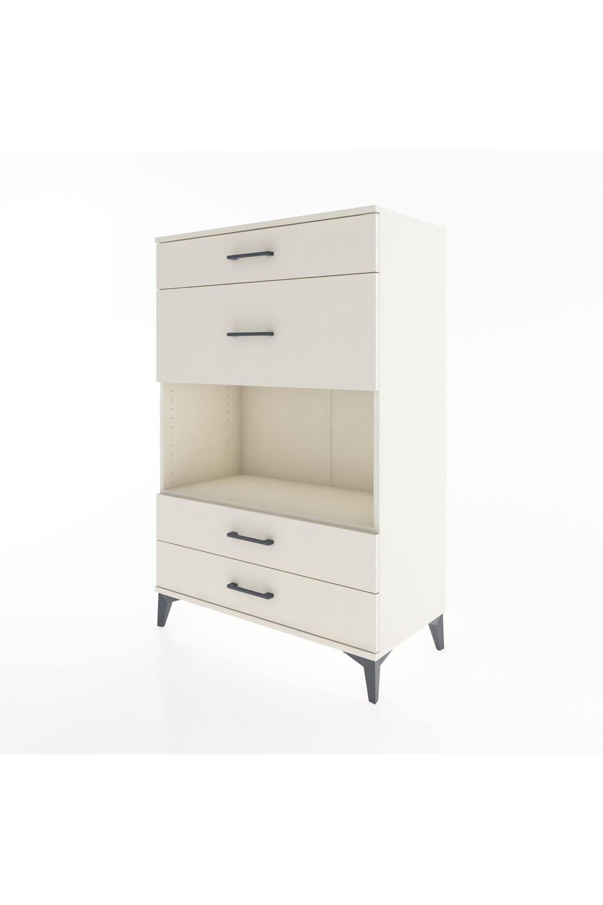 Hyperion Dolap Tek Raflı 4 Çekmeceli 88x44x134 - S51M043V1B