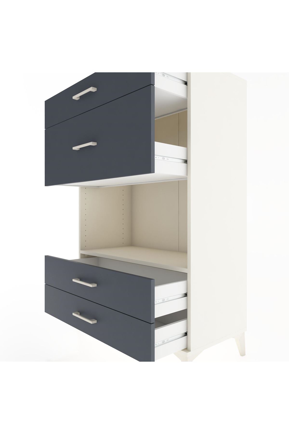 Hyperion Dolap Tek Raflı 4 Çekmeceli 88x44x134 - S51M043V2B