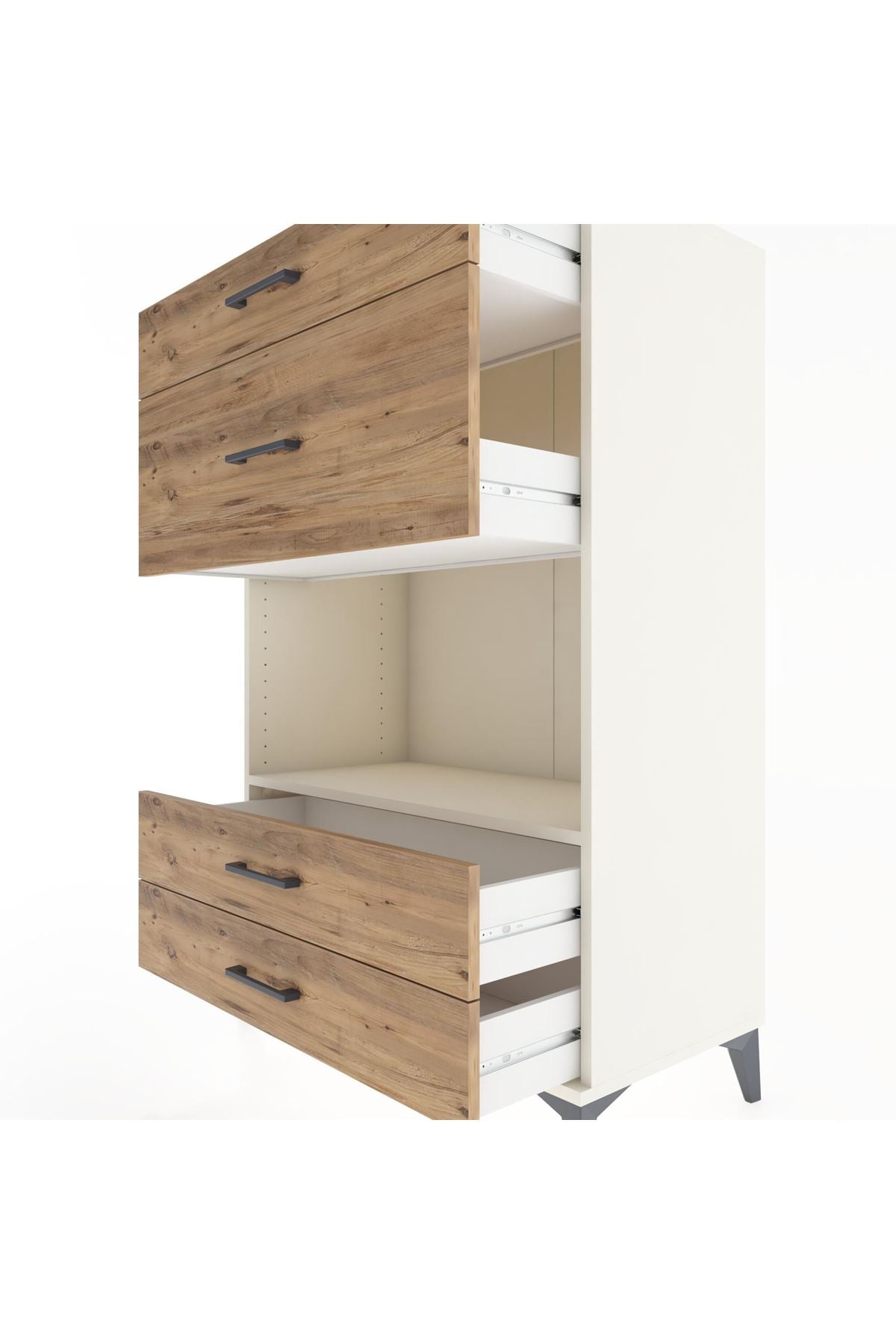 Hyperion Dolap Tek Raflı 4 Çekmeceli 88x44x134 Aytaşı-Çam