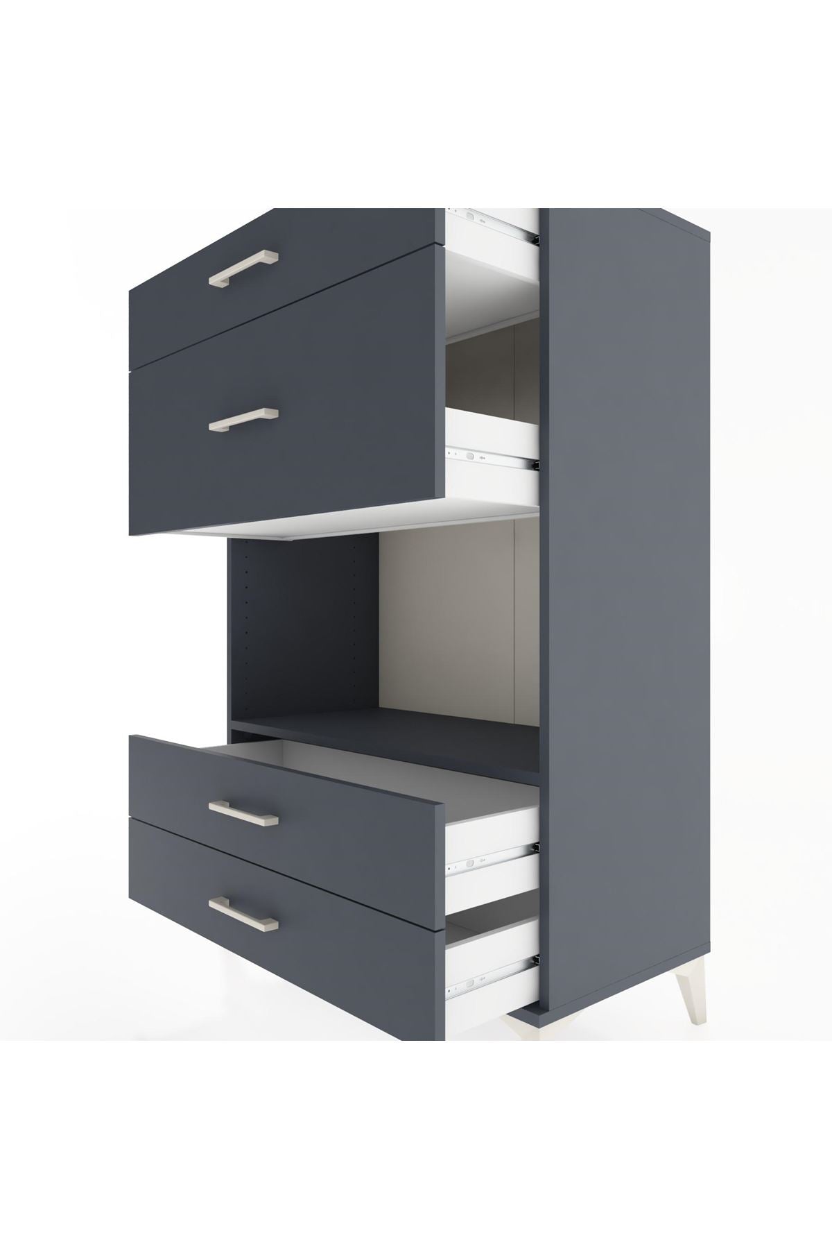 Hyperion Dolap Tek Raflı 4 Çekmeceli 88x44x134 - S51M043V5B