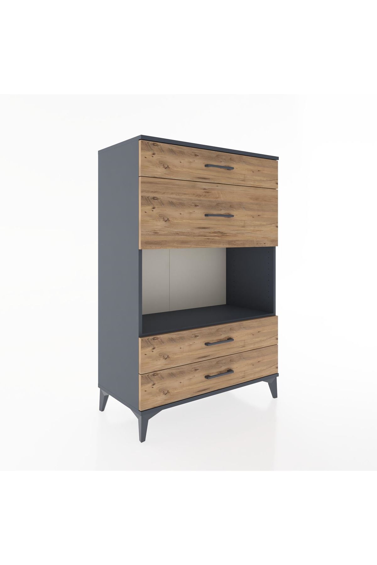 Hyperion Dolap Tek Raflı 4 Çekmeceli 88x44x134 - S51M043V6B
