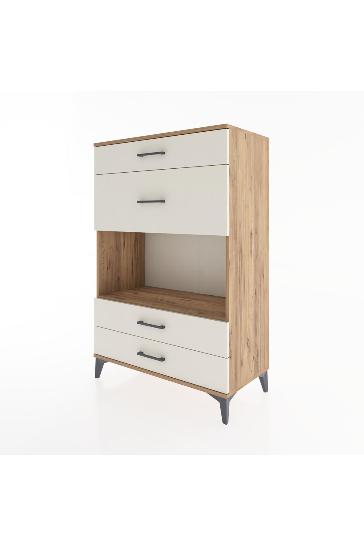 Hyperion Dolap Tek Raflı 4 Çekmeceli 88x44x134 - S51M043V7B