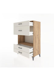Hyperion Dolap Tek Raflı 4 Çekmeceli 88x44x134 - S51M043V7B