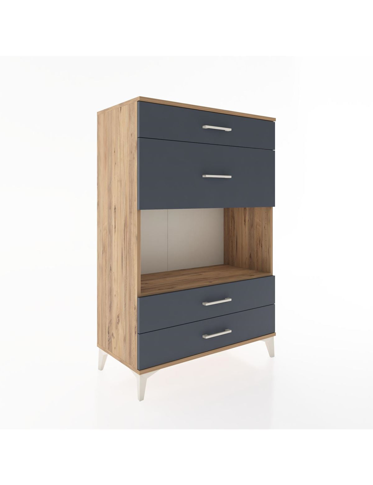 Hyperion Dolap Tek Raflı 4 Çekmeceli 88x44x134 - S51M043V8B