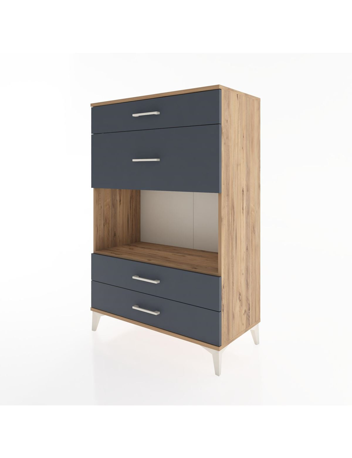 Hyperion Dolap Tek Raflı 4 Çekmeceli 88x44x134 - S51M043V8B