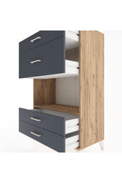 Hyperion Dolap Tek Raflı 4 Çekmeceli 88x44x134 - S51M043V8B