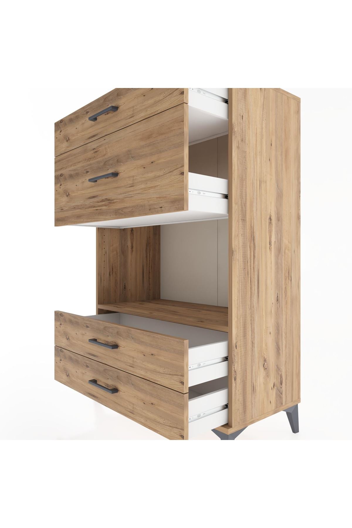 Hyperion Dolap Tek Raflı 4 Çekmeceli 88x44x134 - S51M043V9B