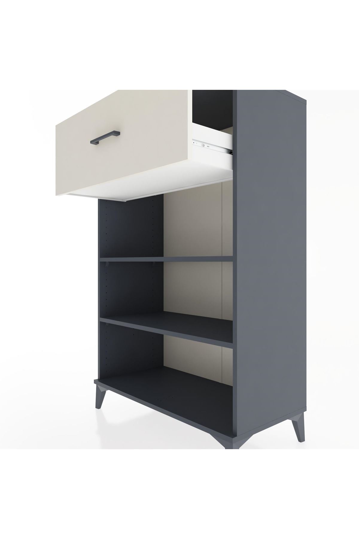 Hyperion Dolap 2 Raflı Tek Çekmeceli 88x44x134 Antrasit-Aytaşı