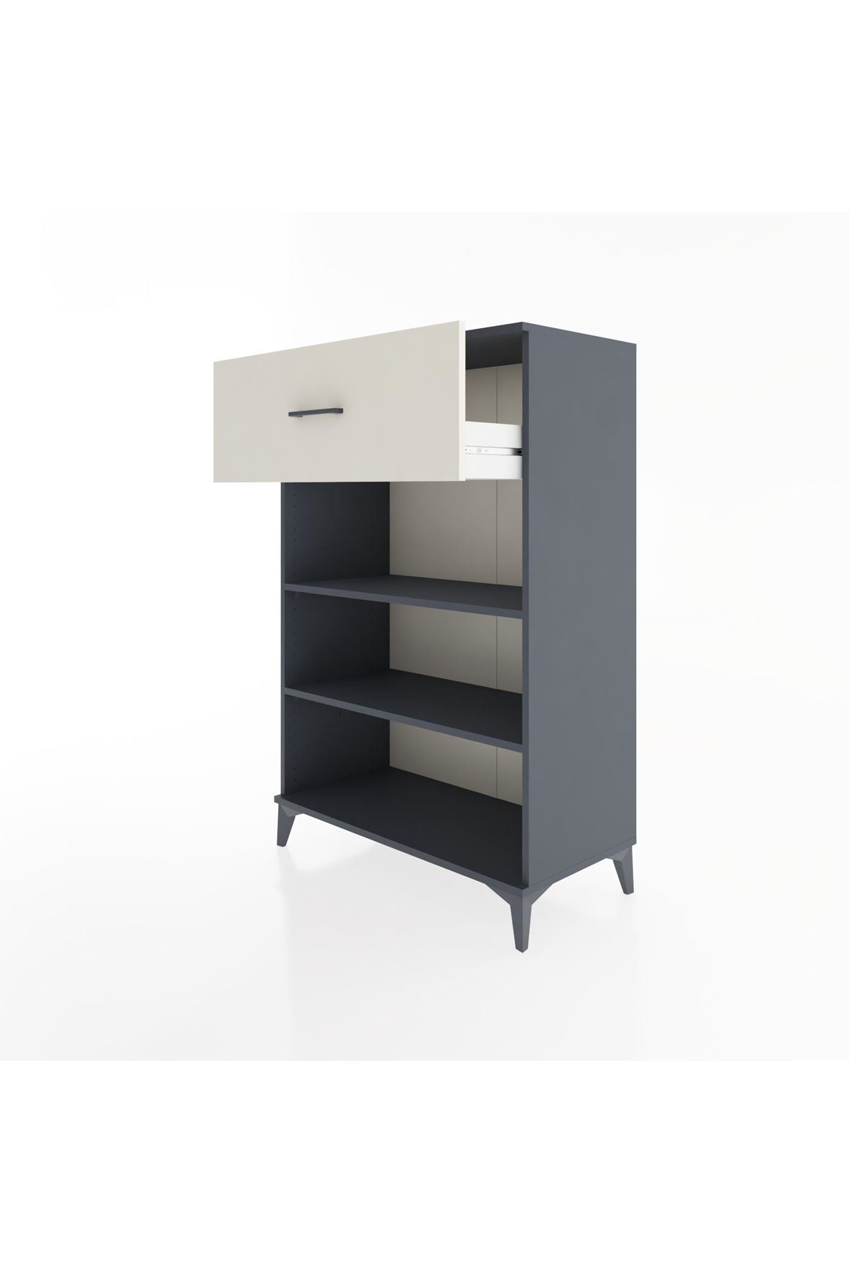 Hyperion Dolap 2 Raflı Tek Çekmeceli 88x44x134 Antrasit-Aytaşı