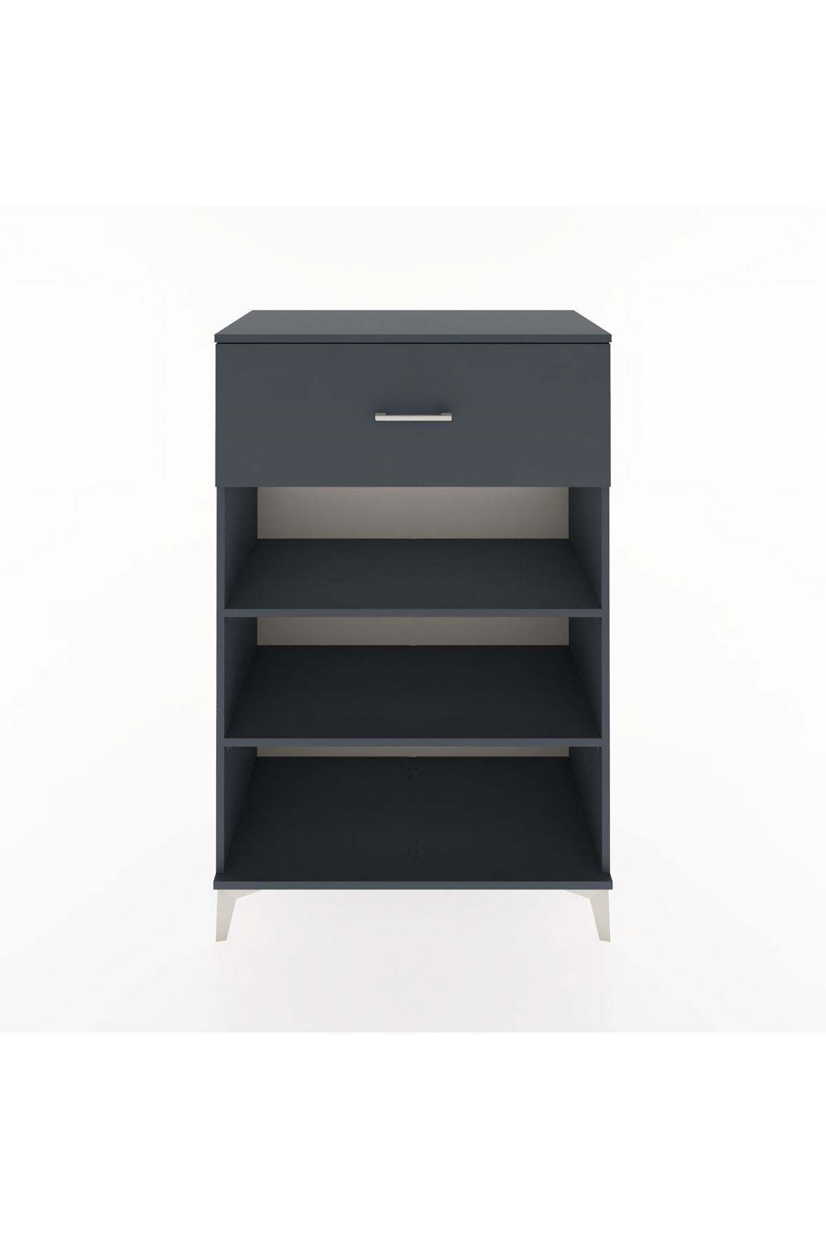 Hyperion Dolap 2 Raflı Tek Çekmeceli 88x44x134 Antrasit-Antrasit