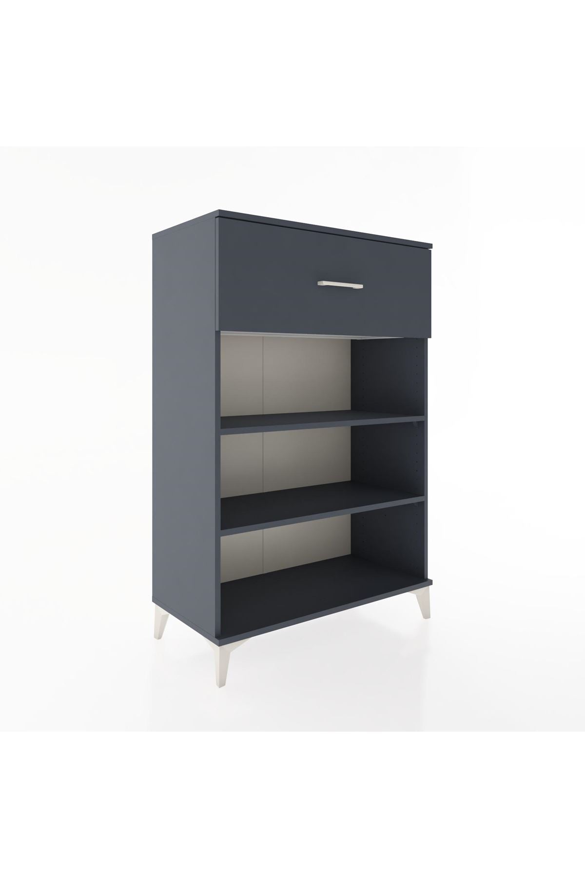 Hyperion Dolap 2 Raflı Tek Çekmeceli 88x44x134 Antrasit-Antrasit