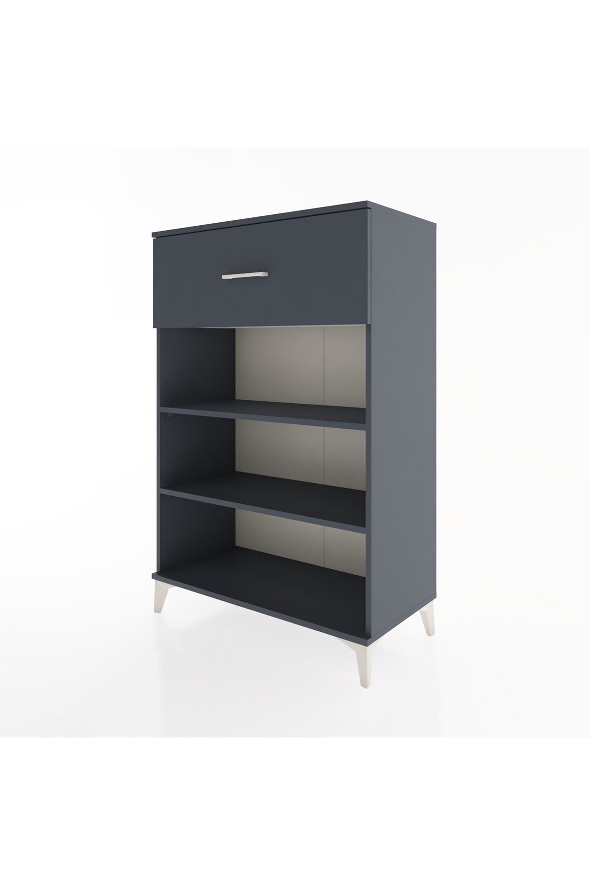 Hyperion Dolap 2 Raflı Tek Çekmeceli 88x44x134 Antrasit-Antrasit